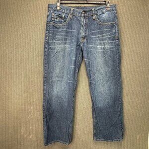 Polo Assn Mens W36 L30 Blue Straight Fit Denim Jeans Classic Style